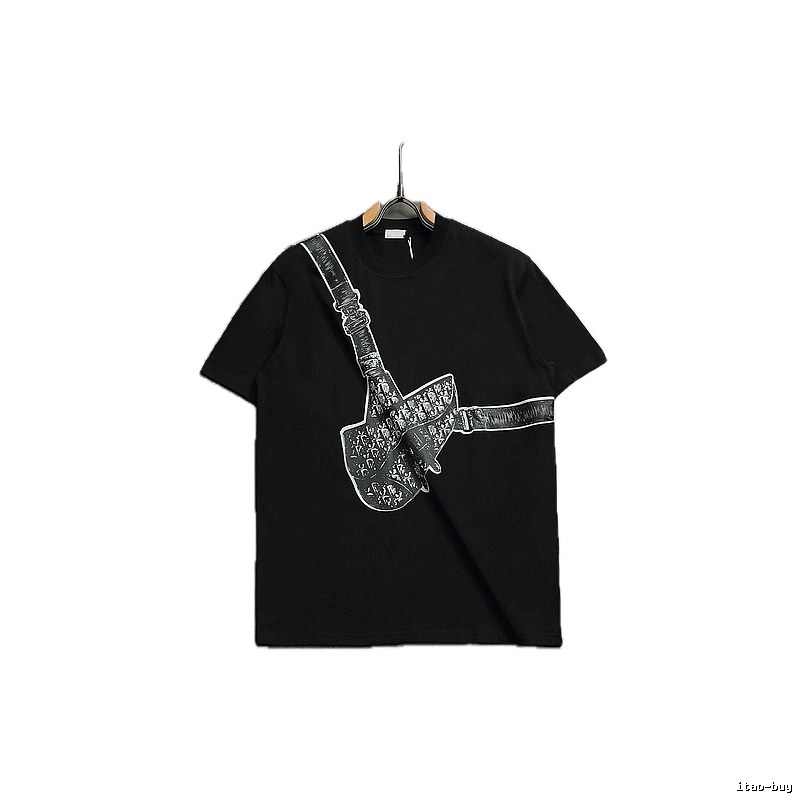 Dior Oblique Collection Streetwear Style Black Short-sleeve T-shirt