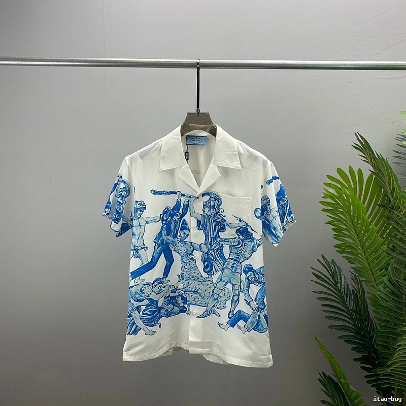 Dior Printed short-sleeve shirt White Button