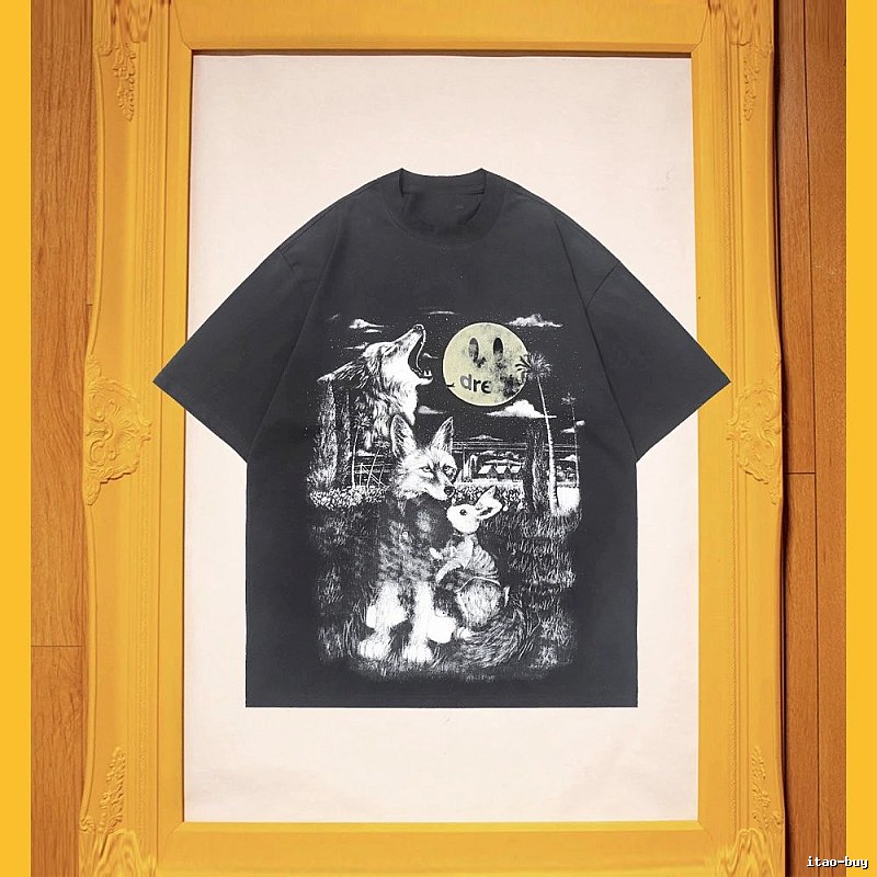 DREW Animal Print Street Style Black T-Shirt
