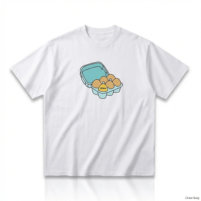DREW Egg Series Simple White T-shirt
