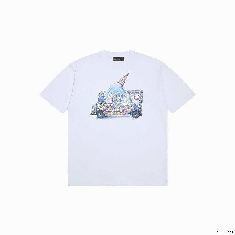 DREW Graffiti Ice Cream Truck Street Style White T-shirt