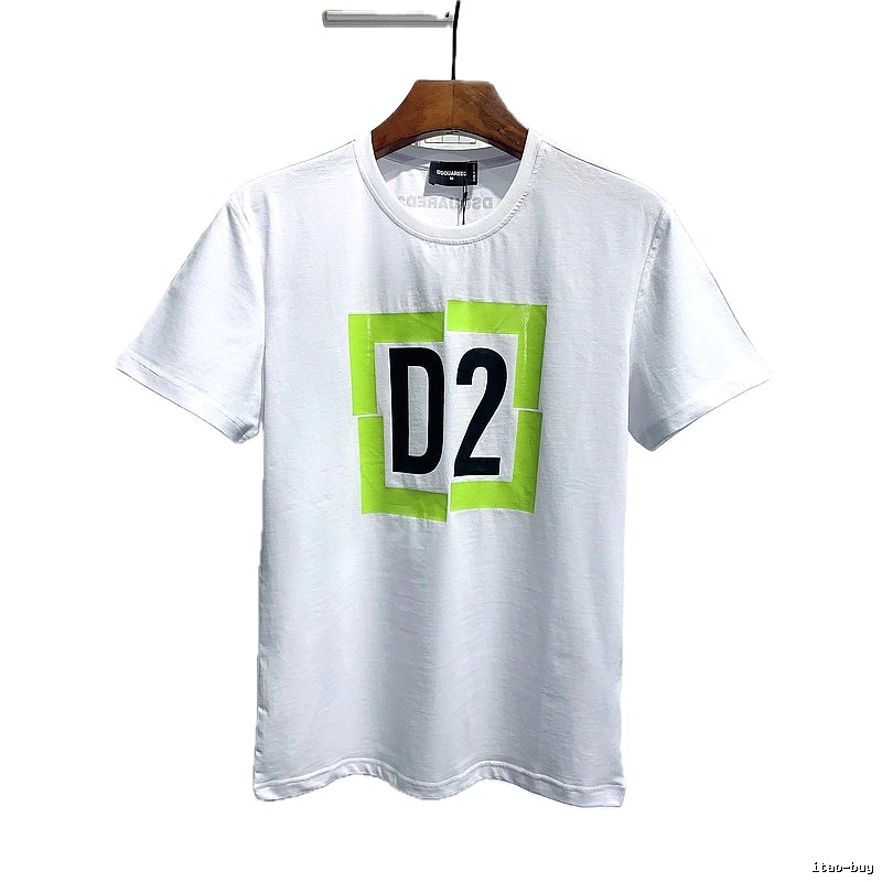 DSQ D2 Streetwear Brand White Casual Short-sleeve T-shirt
