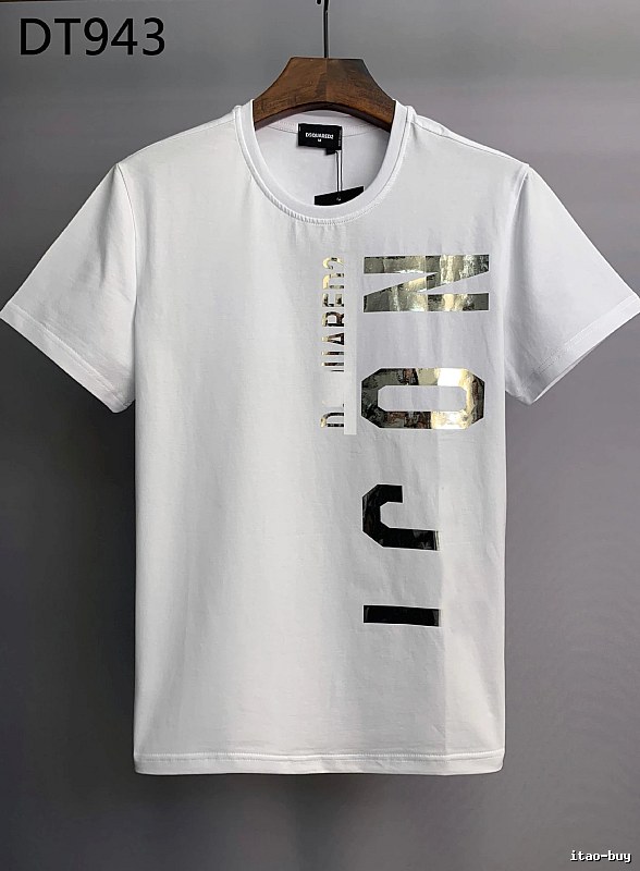 DSQ ICON Foil-stamped Trendy White T-Shirt