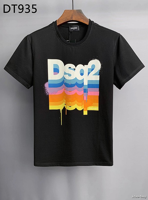 DSQ2 Color Gradient Street Style Black T-Shirt