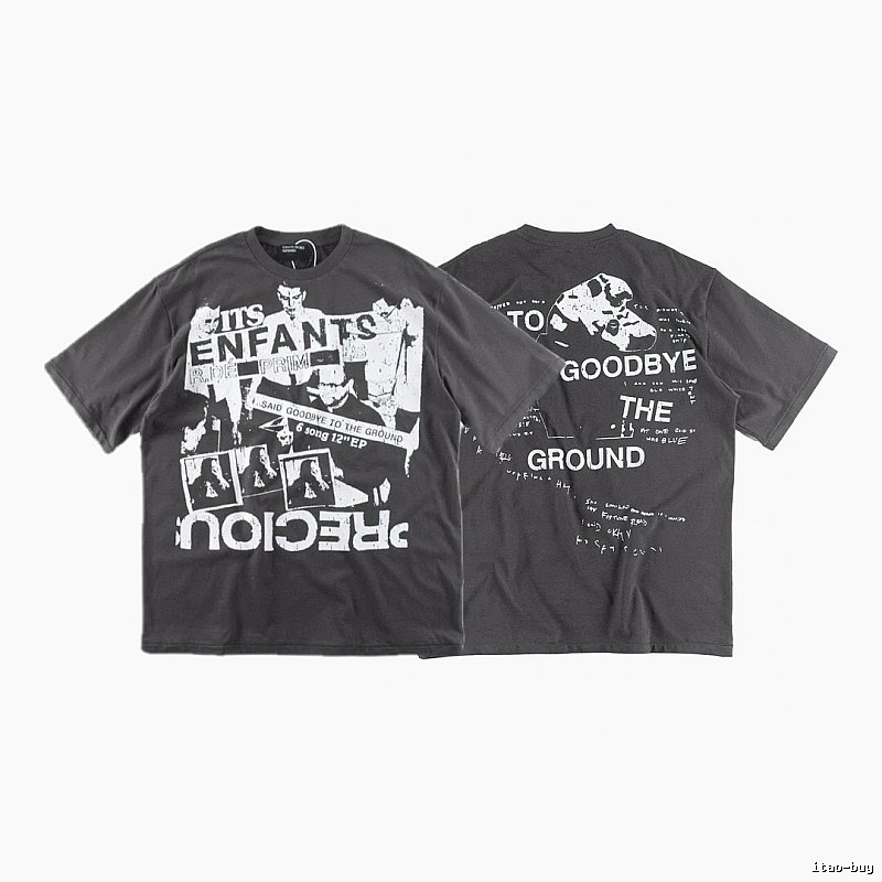ERD GRJKD Printed Dark Style Charcoal Gray T-Shirt