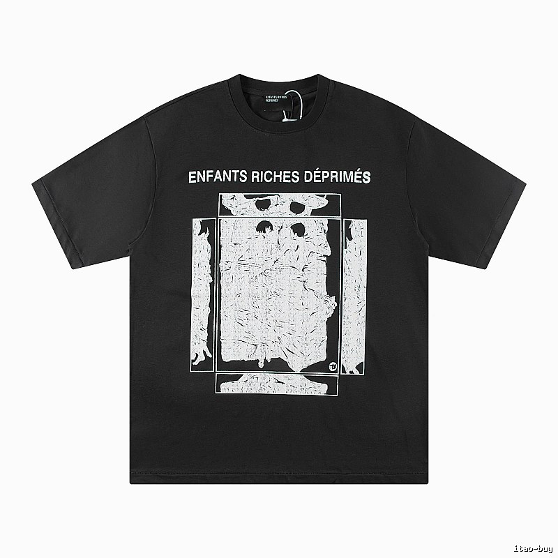ERD Portrait Print Dark Style Black T-shirt