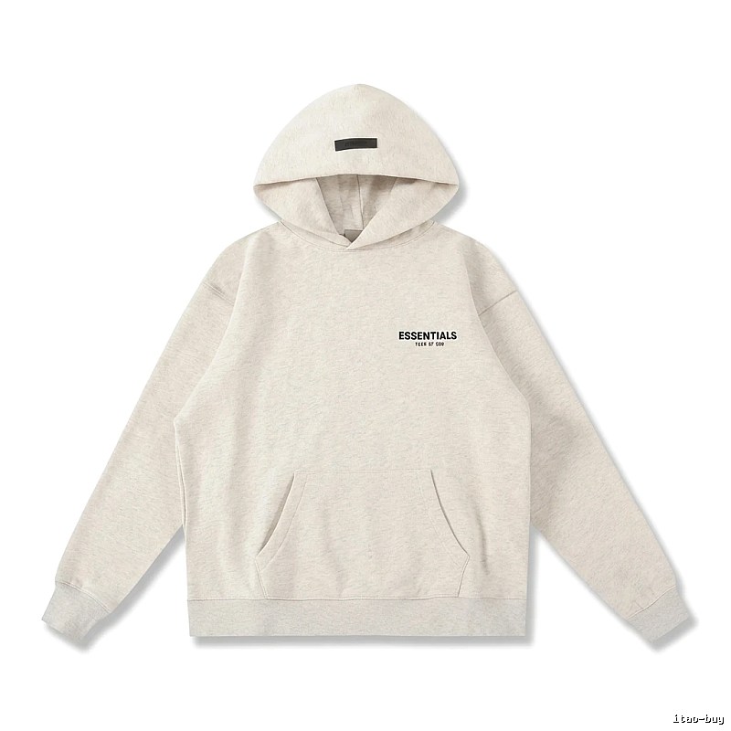 ESSENTIALS minimalist light beige hoodie