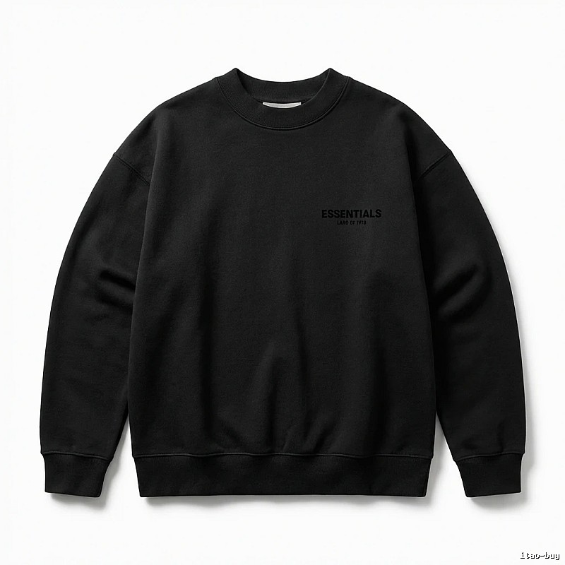 ESSENTIALS minimalist style black sweatshirt