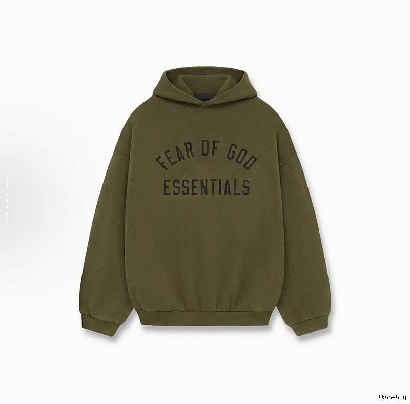 ESSENTIALS minimalist style olive green sweatshirt