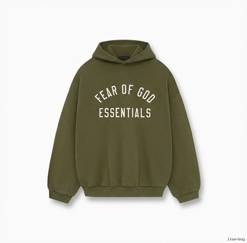 ESSENTIALS minimalist style olive green sweatshirt