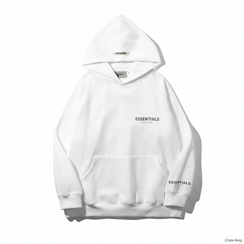 ESSENTIALS minimalist style white hoodie