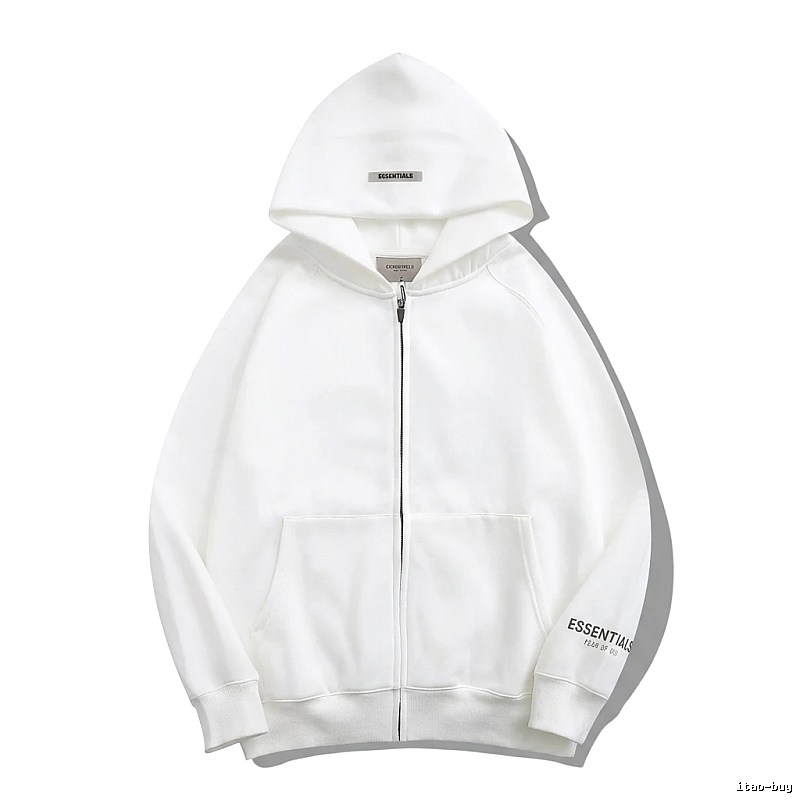 ESSENTIALS minimalist style white hoodie