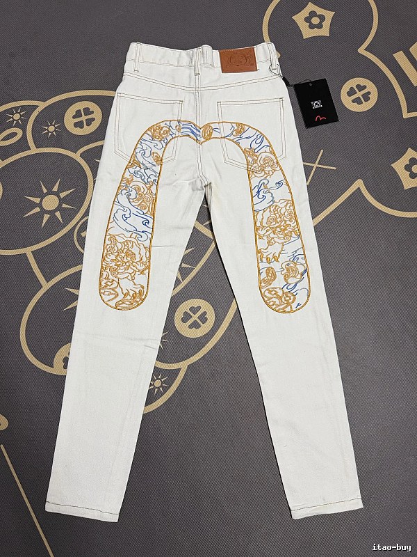 Evisu Ornate Graphic Jeans Style Edit in White