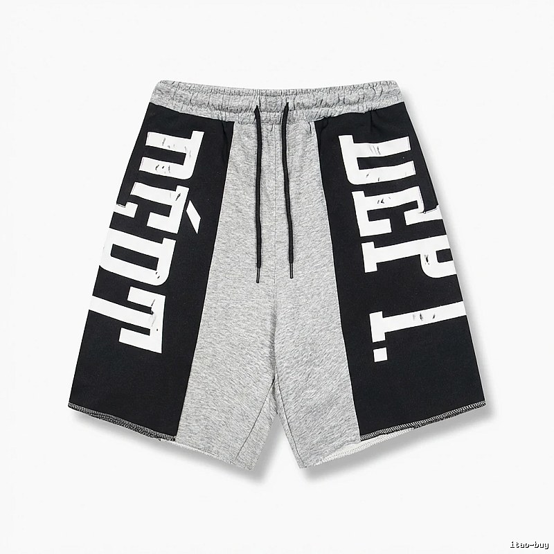 Gallery Dept. letter-print grey and black shorts