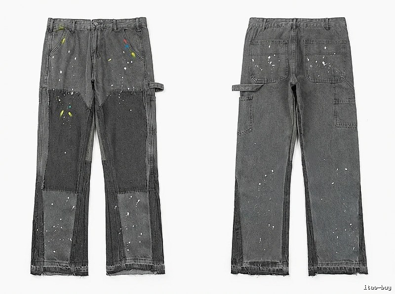 Gallery Dept. Stitched Graffiti Style Grey Pants