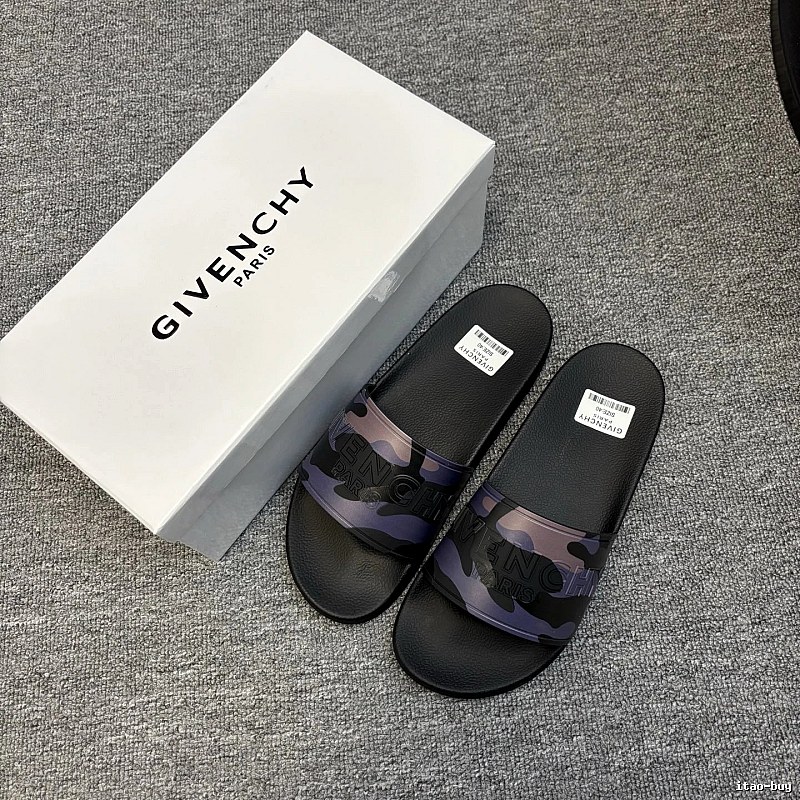 Givenchy Camouflage Street Style Black and Purple Casual Slides