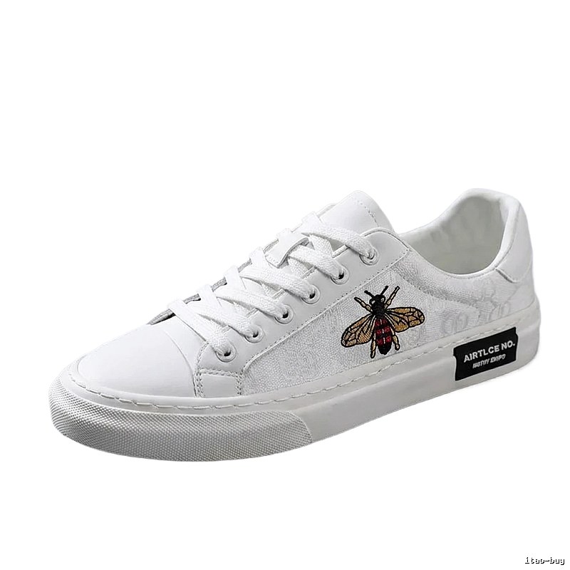 Gucci bee - embroidered small white shoes