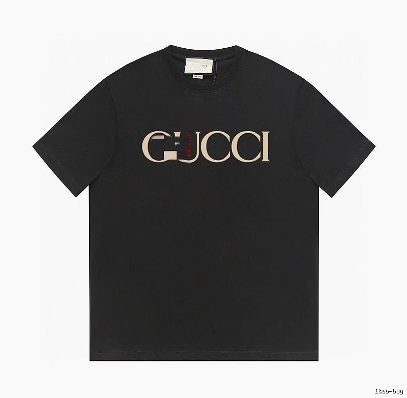Gucci Classic Print Vintage Style Black T-Shirt
