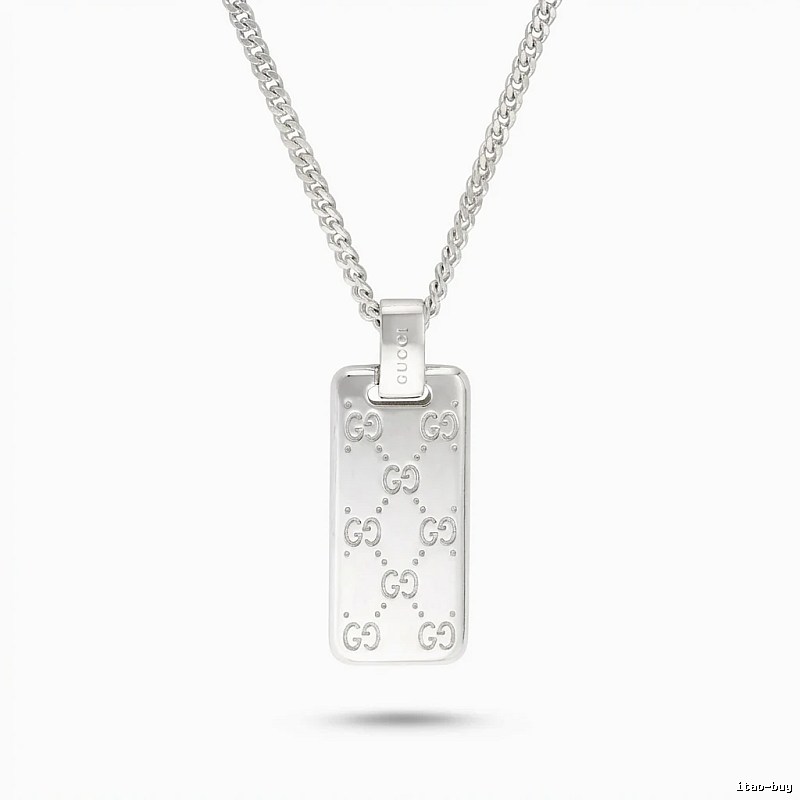 Gucci Double G Print Silver Necklace