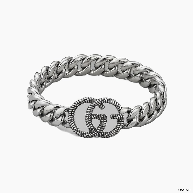 Gucci Double G Retro Style Silver Bracelet
