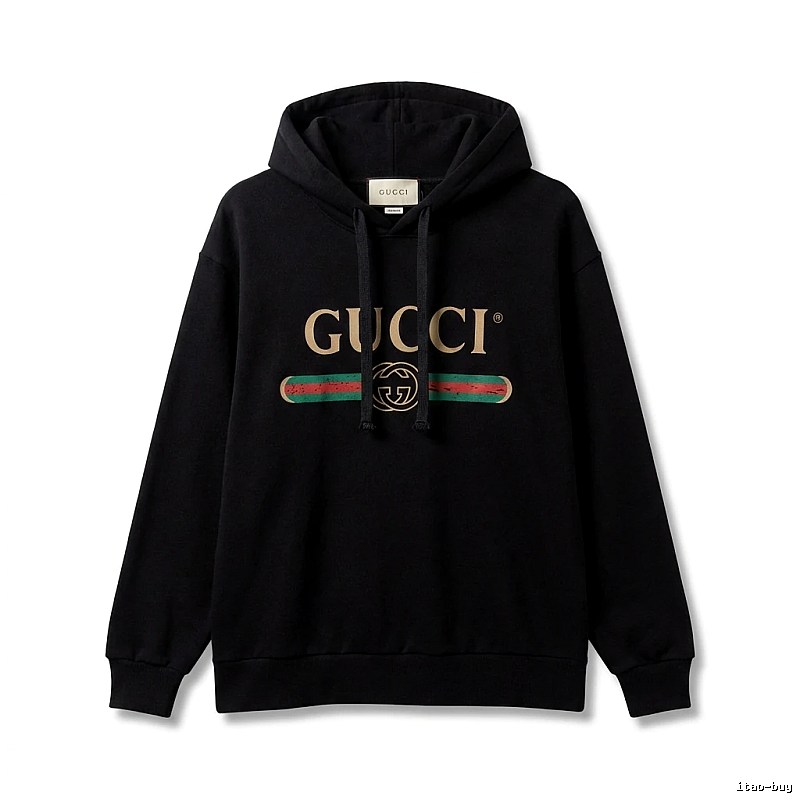 Gucci letter print style black hoodie