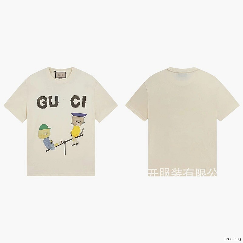 Gucci Playful Whimsical Animal Print Off-white T-shirt