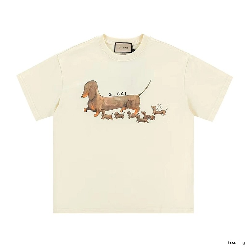 Gucci Sausage Print Casual Style Off-white T-shirt
