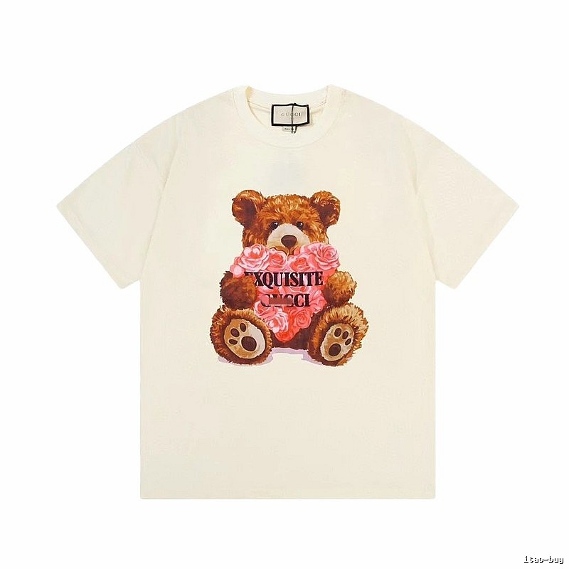 Gucci Teddy Bear Print Casual Off-white T-shirt