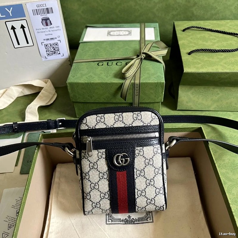 Gucci Vertical crossbody bag Beige GG Canvas Mini