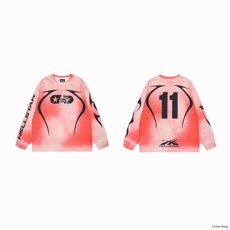 Hellstar 11 Street Style Gradient Pink Long-sleeve T-shirt