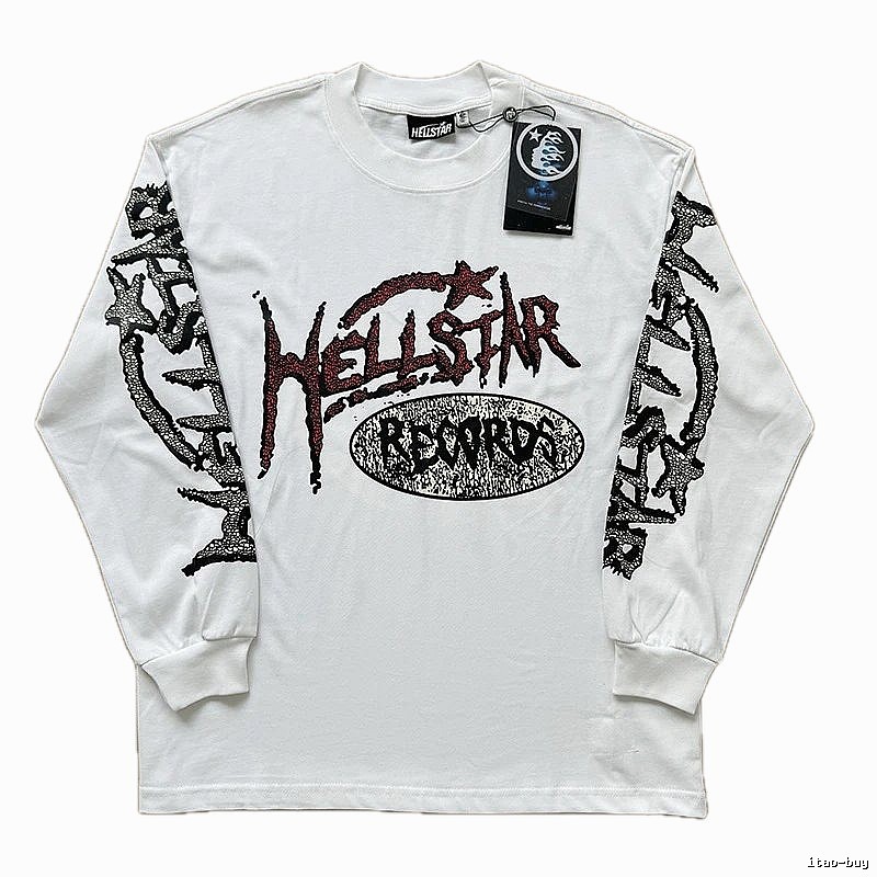 Hellstar dark style white long-sleeved shirt