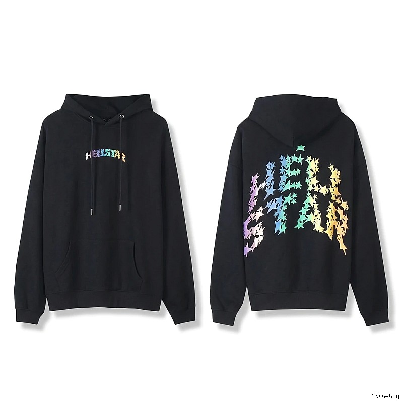 Hellstar Star Print Trendy and Cool Black Sweatshirt