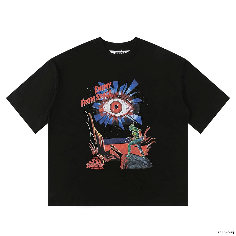 "House of Errors Alien Eye Trendy Cool Black T-shirt"
