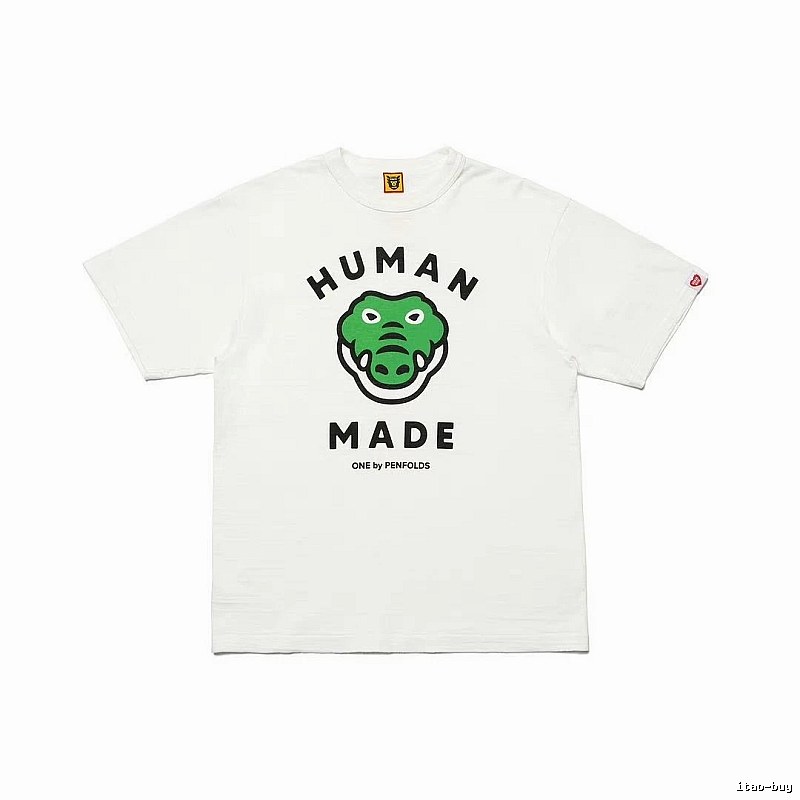 HUMAN MADE Crocodile Print Japanese Streetwear White T-Shirt