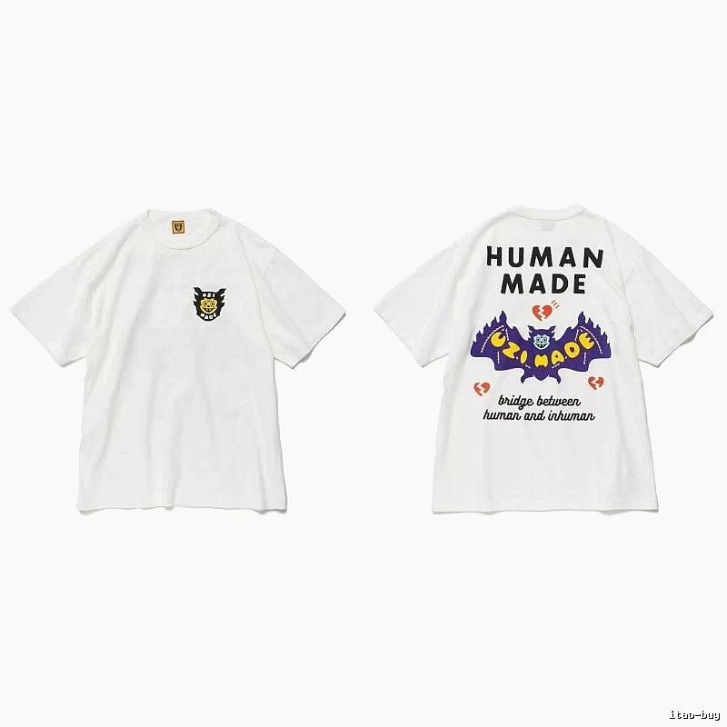 Human Made Travel Heart logo T-shirt Black Green Human with Soft Visual Tone