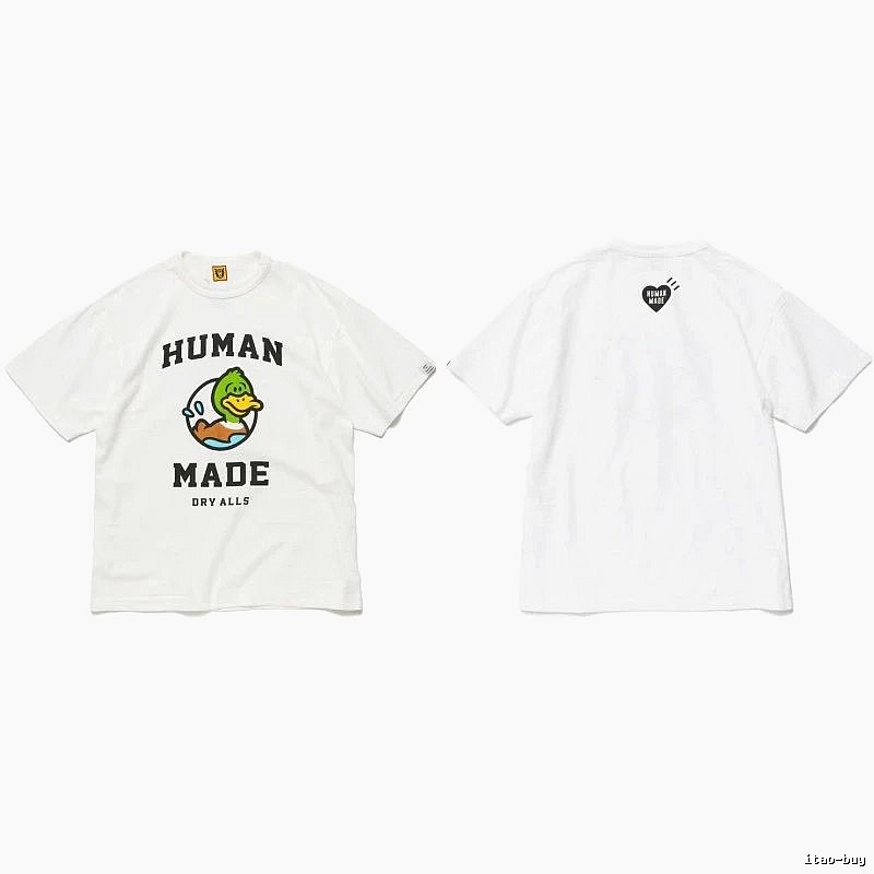 Human Made Weekend Heart logo T-shirt Black Green Human for Weekend Wear