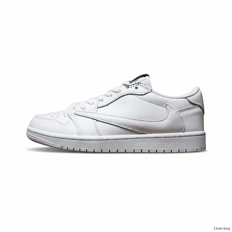 Jordan AJ1 simple white canvas shoes