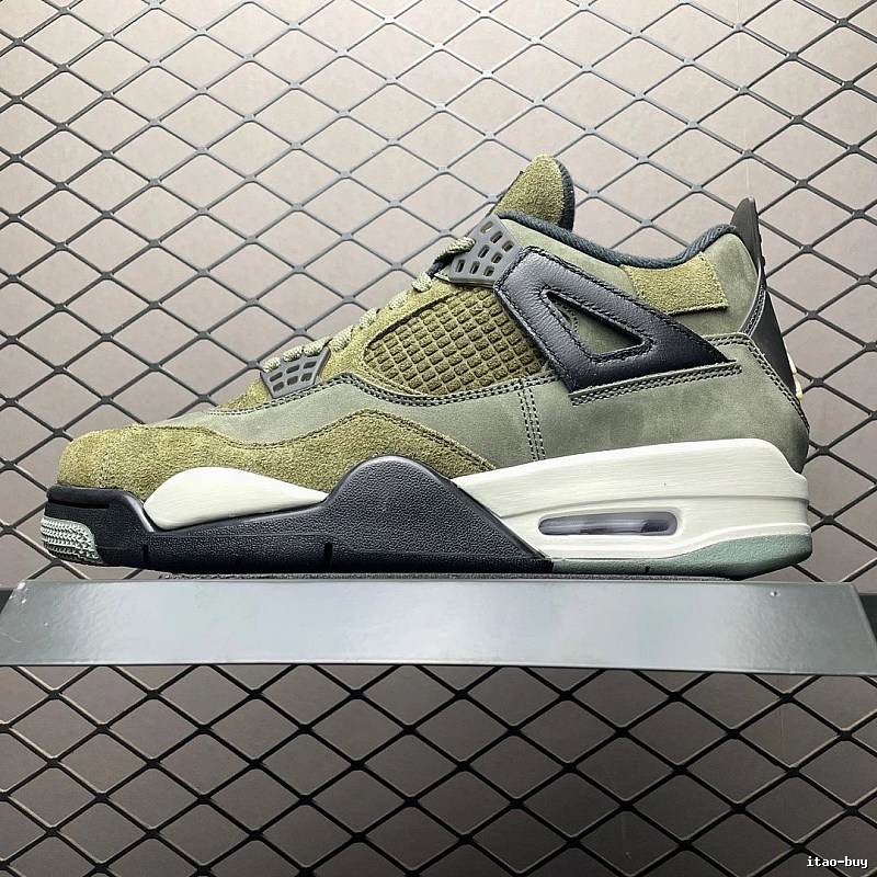 Jordan Basketball High-Tops in Olive and Black, Finished with Perforated Toe