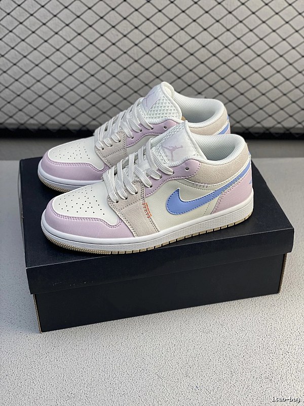 Jordan Low-Top Sneakers, White and Pastel and Clean Low Profile