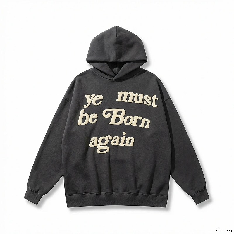 Kanye's retro-style black hoodie