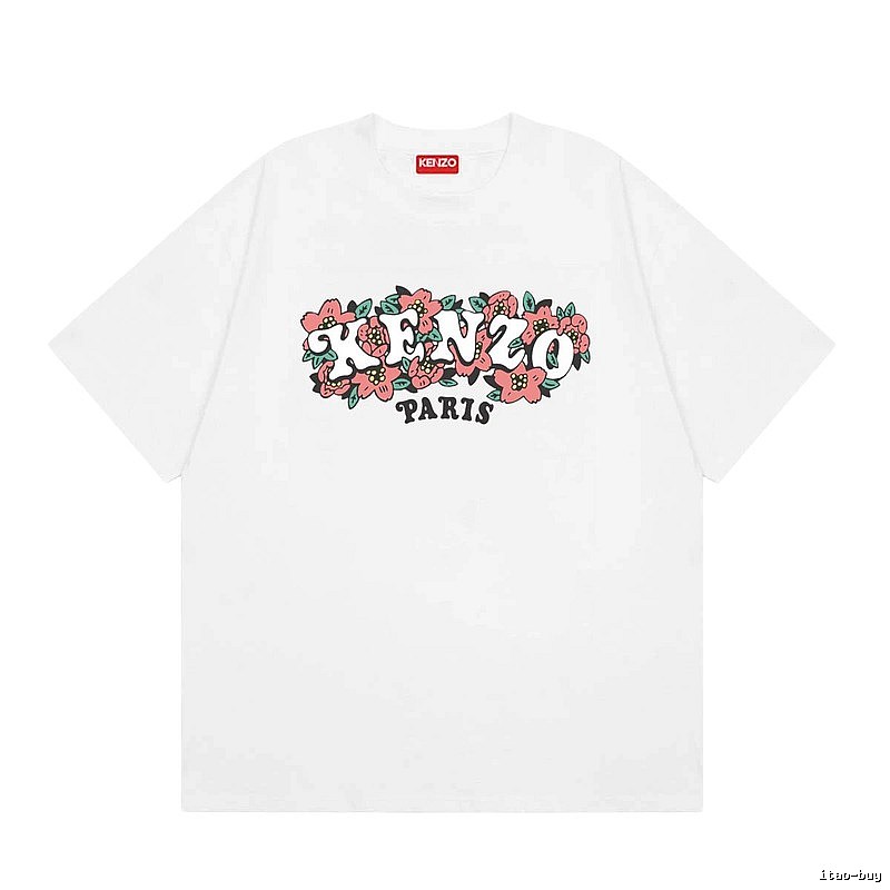 KENZO Floral Collection Street Style White Short-sleeve T-shirt