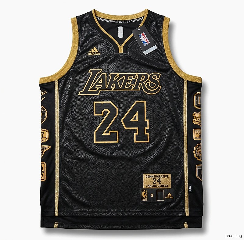 Kobe Lakers black and gold style jerseys