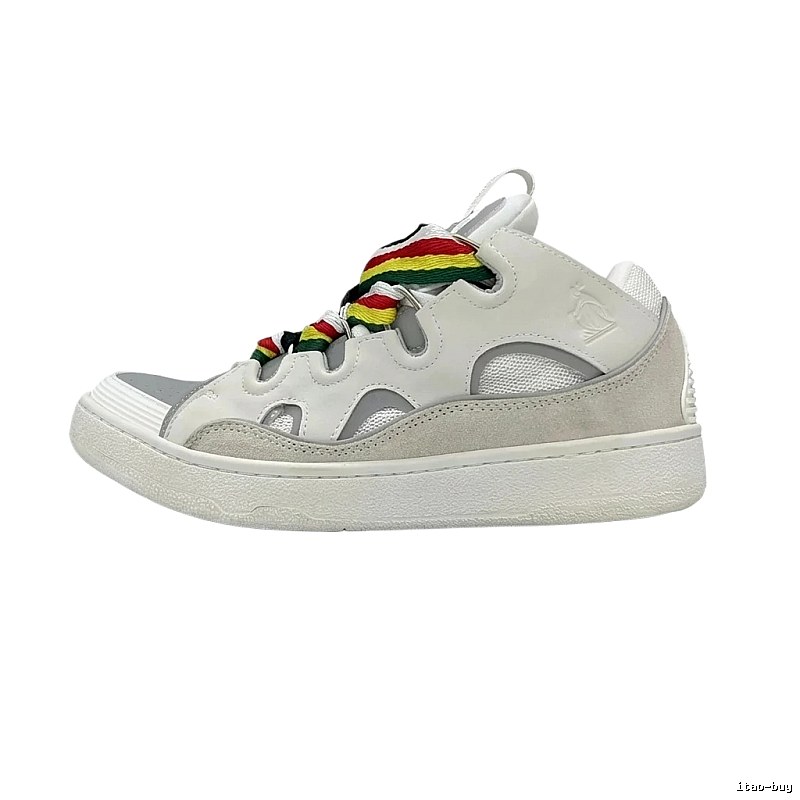 LANVIN Retro Style Colorful Lace-up White Shoes