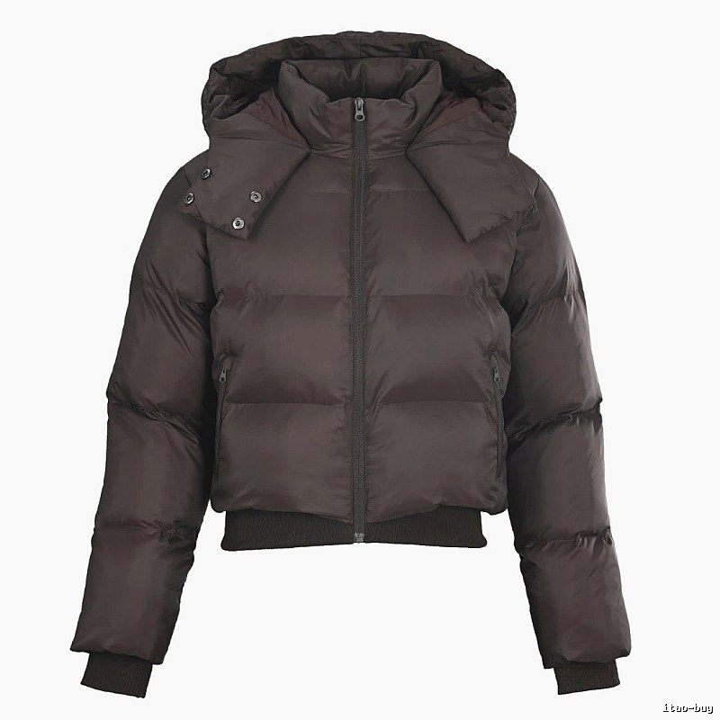 Layering Cropped Puffer Jacket by Independent Design - Dark Brown