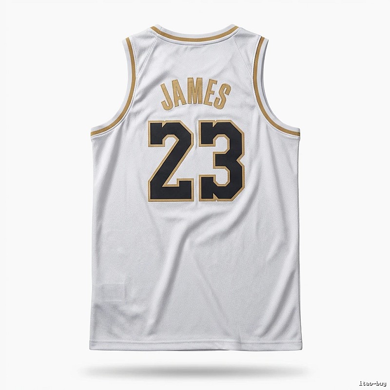 LBJ No. 23 basketball wind white jersey