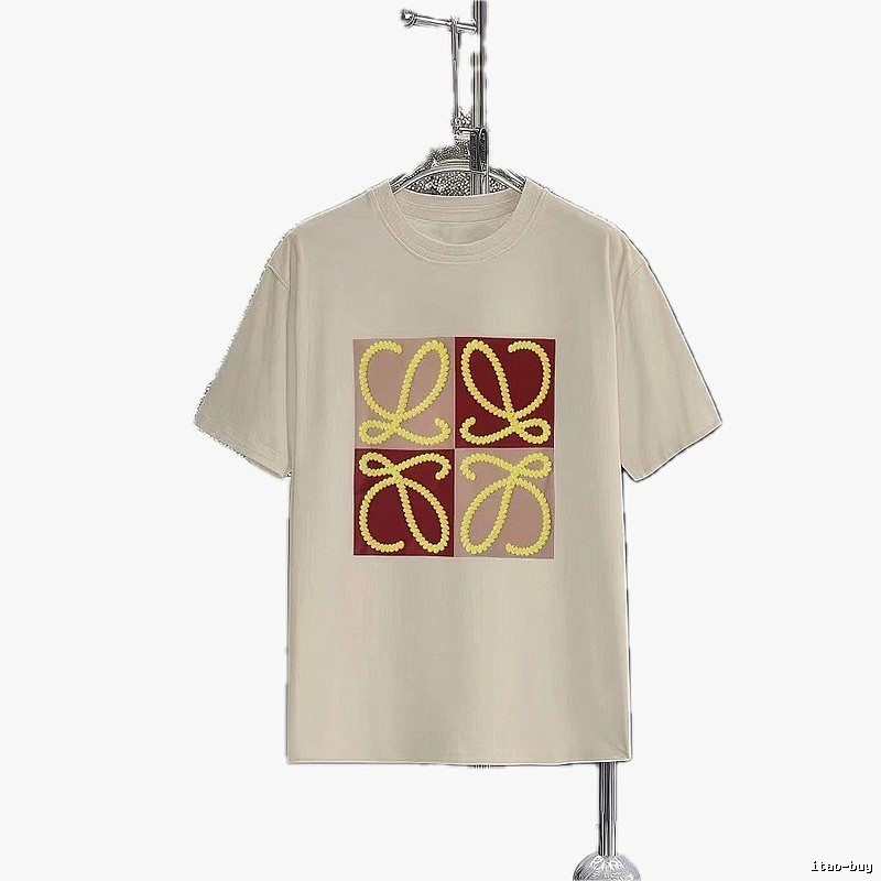 LOEWE Logo Collection Casual Style Beige T-Shirt