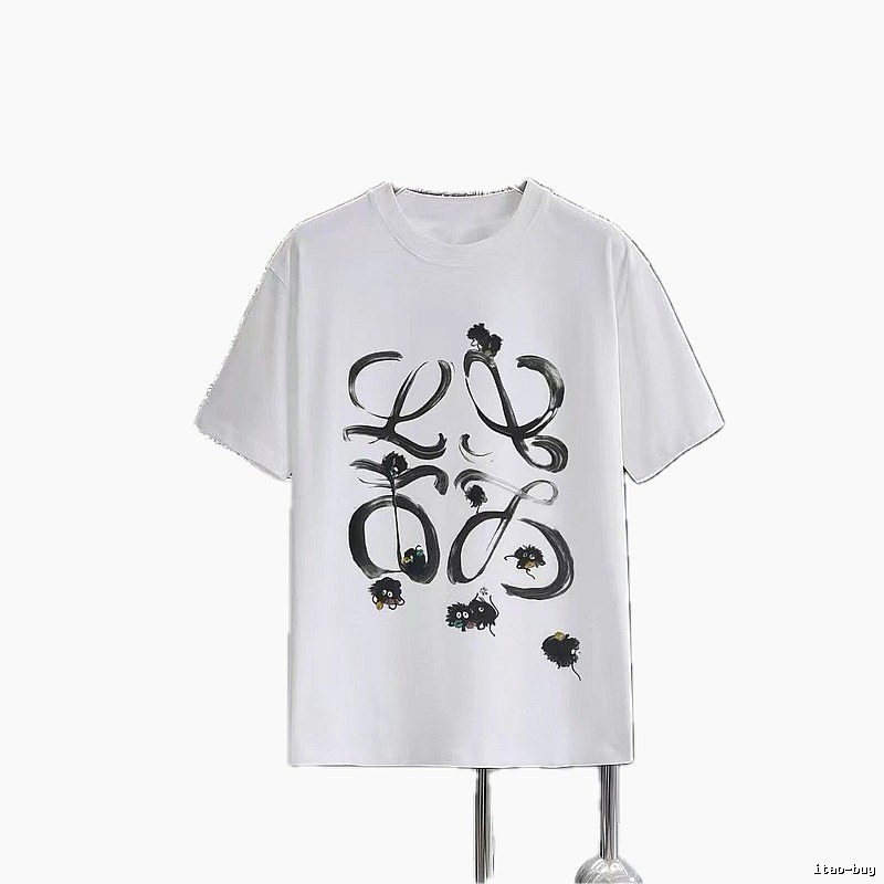 LOEWE x Hayao Miyazaki Collaboration Graffiti-Style White Short-Sleeve T-Shirt