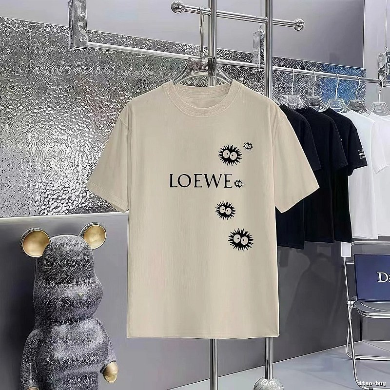 LOEWE x My Neighbor Totoro Collaboration Casual-style Beige Short-sleeve T-shirt