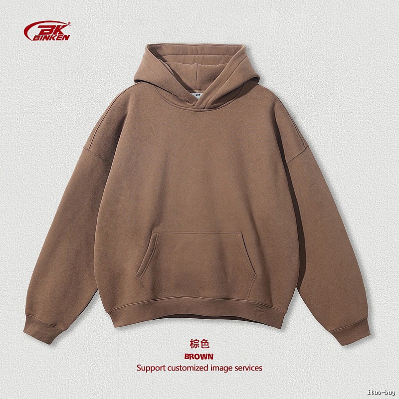 Logo Detail Pullover hoodie Navy Blank Kangaroo with Relaxed Feel