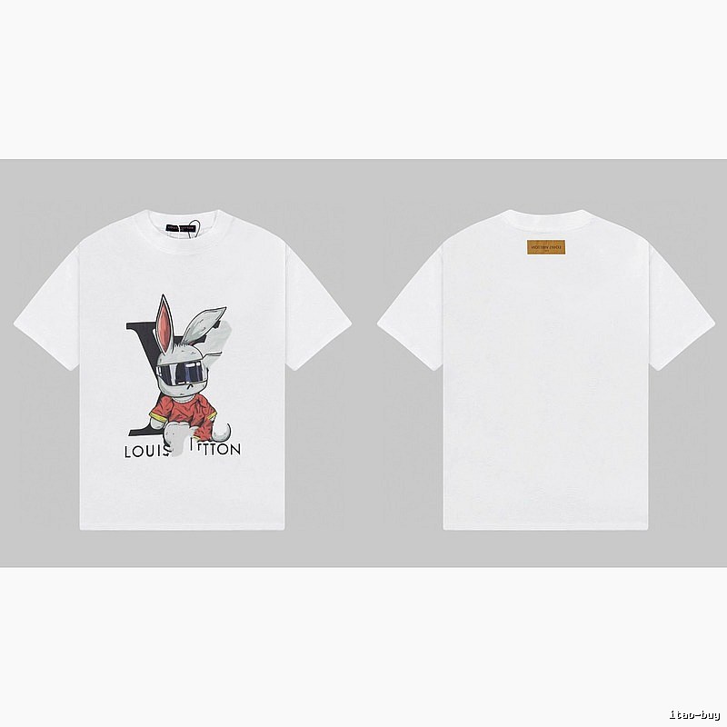 Louis Vuitton Cool Trendy Rabbit Print White T-Shirt